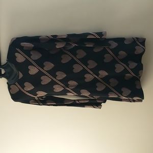 Ted Baker Uzeniaa Black Rose Gold Joyous Heart Sweater Dress Bell Sleeve